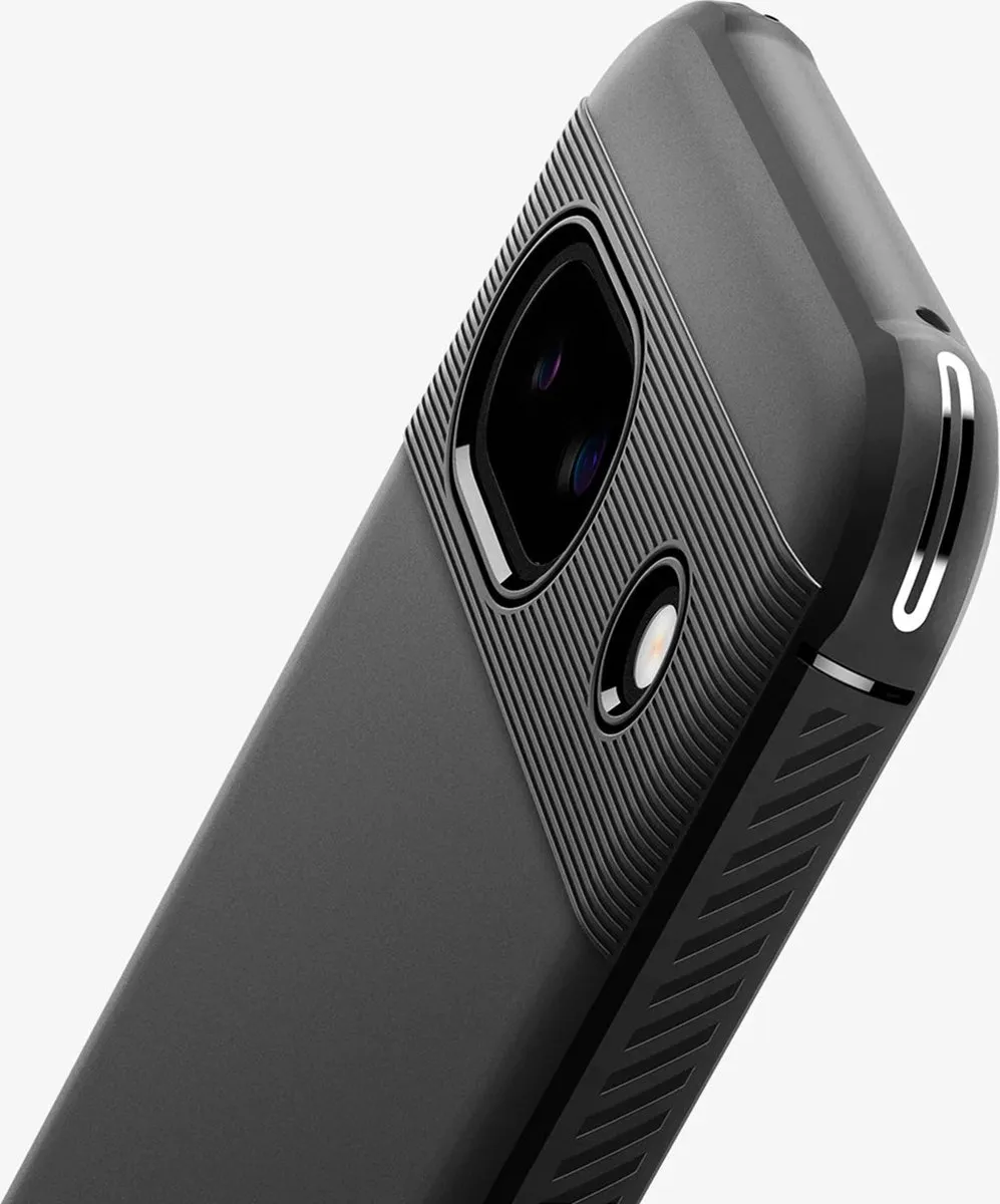 Spigen Rugged Armor ACS07259 Hoesje - Google Pixel 8a - Carbon Zwart