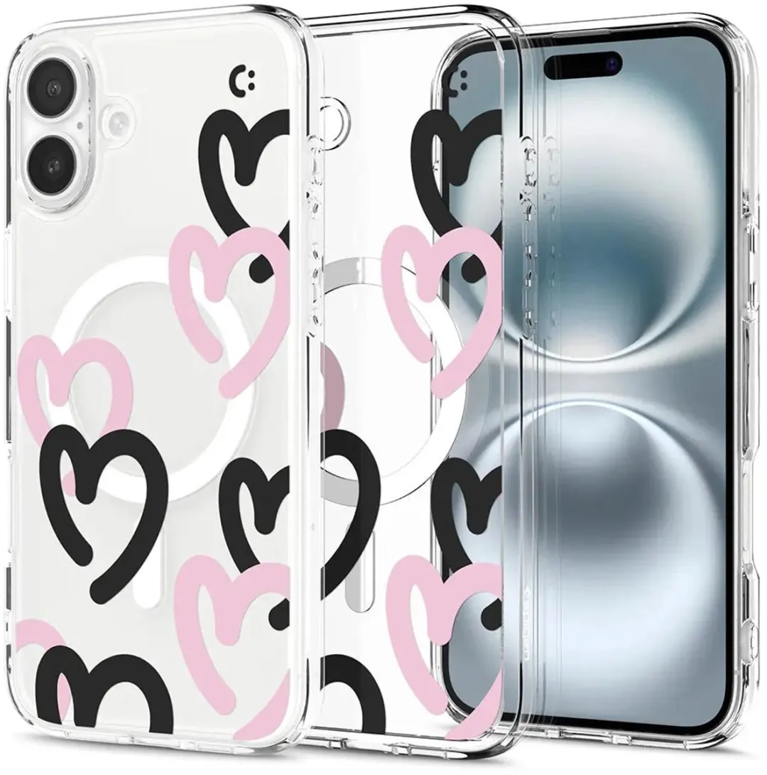 Spigen Ultra Hybrid MagFit ACS08278 Hoesje - iPhone 16 - MagSafe - Zwart/Roze