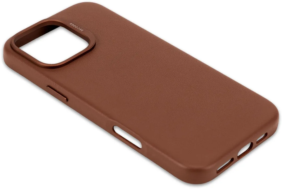 DECODED Leren Hoesje Geschikt voor iPhone 16 Pro Max - Gemaakt van Premium ECCO Leer - Geschikt voor MagSafe - Bruin