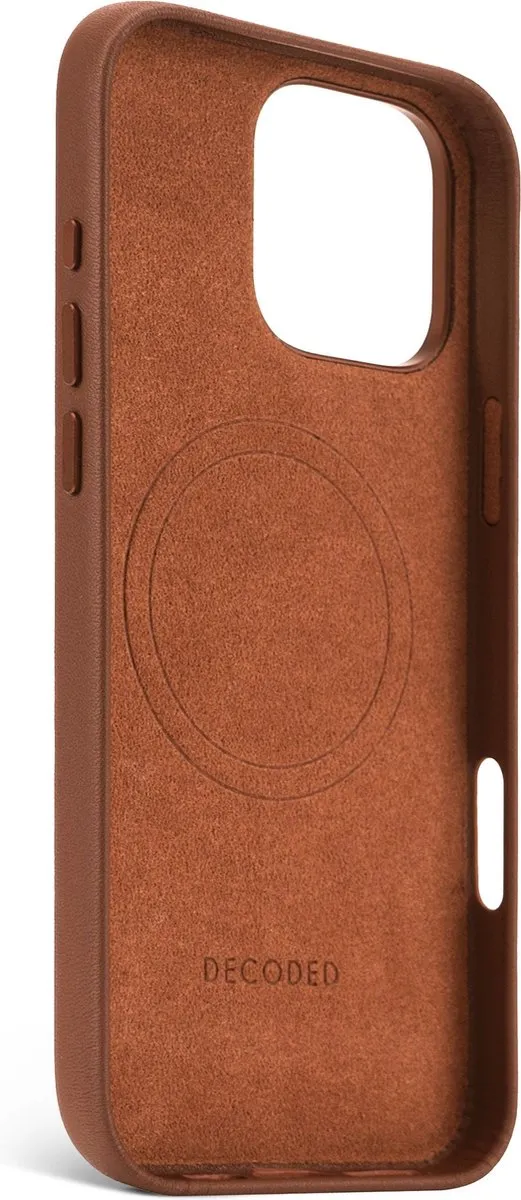 DECODED Leren Hoesje Geschikt voor iPhone 16 Pro Max - Gemaakt van Premium ECCO Leer - Geschikt voor MagSafe - Bruin