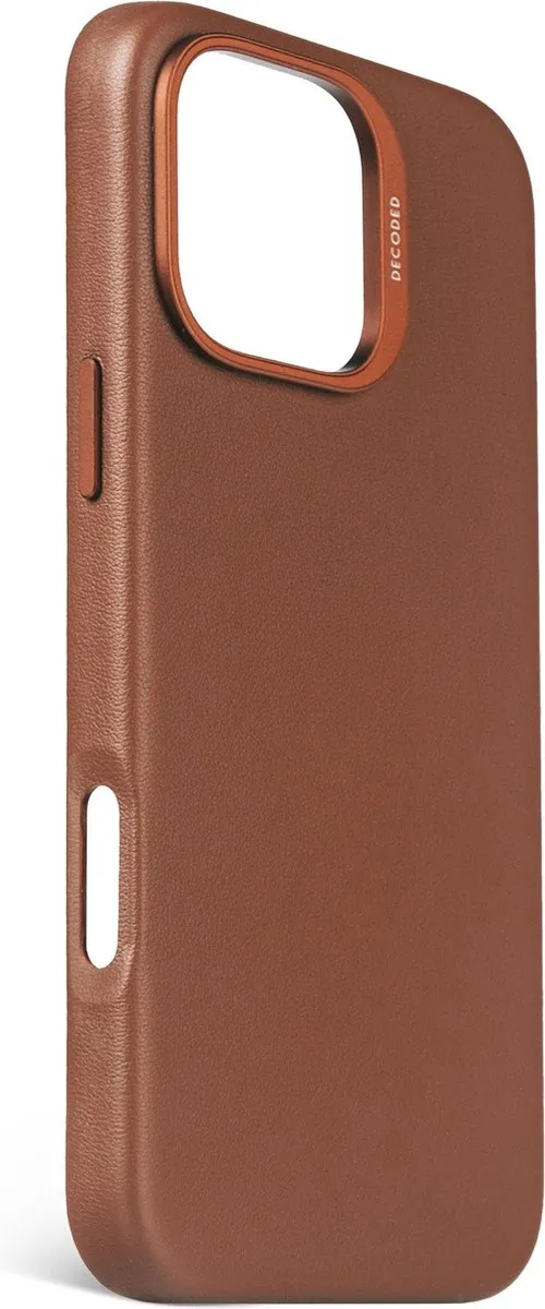 DECODED Leren Hoesje Geschikt voor iPhone 16 Pro Max - Gemaakt van Premium ECCO Leer - Geschikt voor MagSafe - Bruin