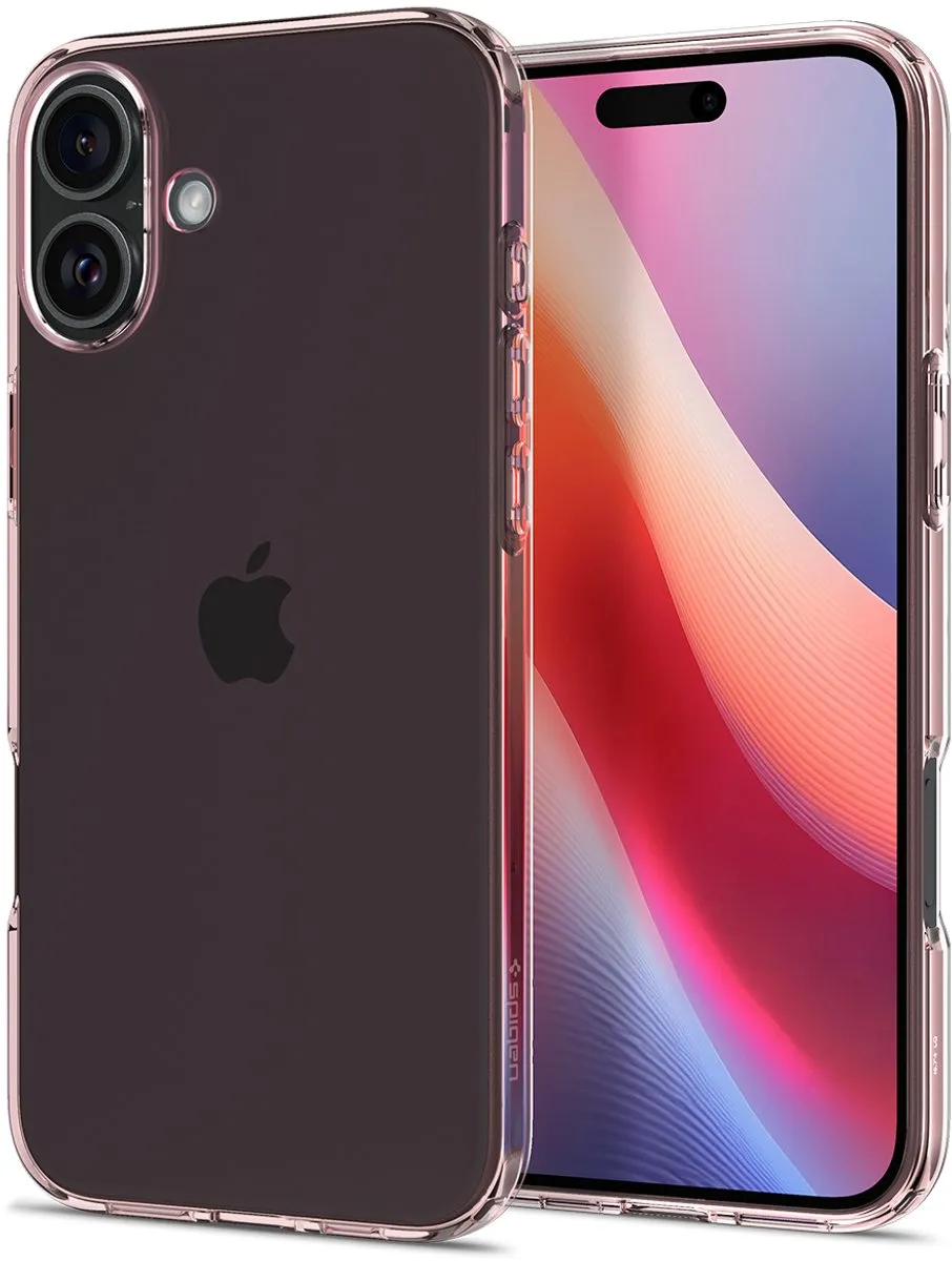 Spigen Crystal Flex Hoesje iPhone 16 Plus - Transparant Roze - afbeelding 6 van 6