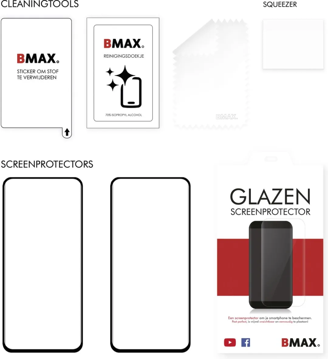 BMAX Gehard Glas Screenprotector Oppo Reno 10 - 2 Stuks