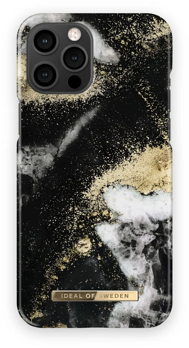iDeal of Sweden iPhone 12 Pro Max Hoesje Black Galaxy Marble