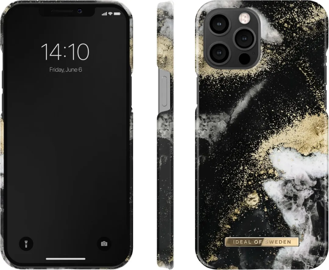 iDeal of Sweden iPhone 12 Pro Max Hoesje Black Galaxy Marble - afbeelding 4 van 4