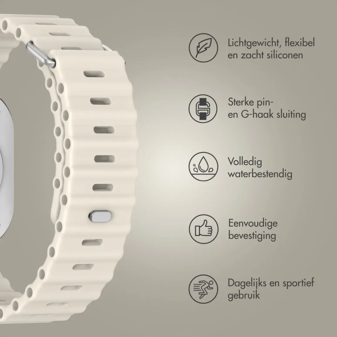 Accezz Siliconen Sportband Apple Watch 38-42mm - Sterrenlicht