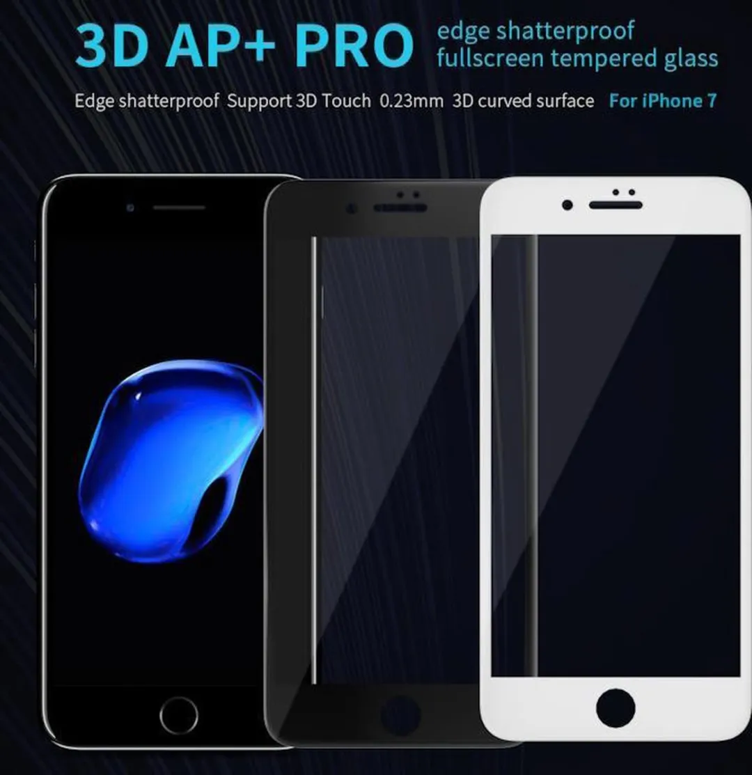 Nillkin Full Face Tempered Glass 3D AP+ PRO iPhone 7/8 - Zwart - afbeelding 6 van 6