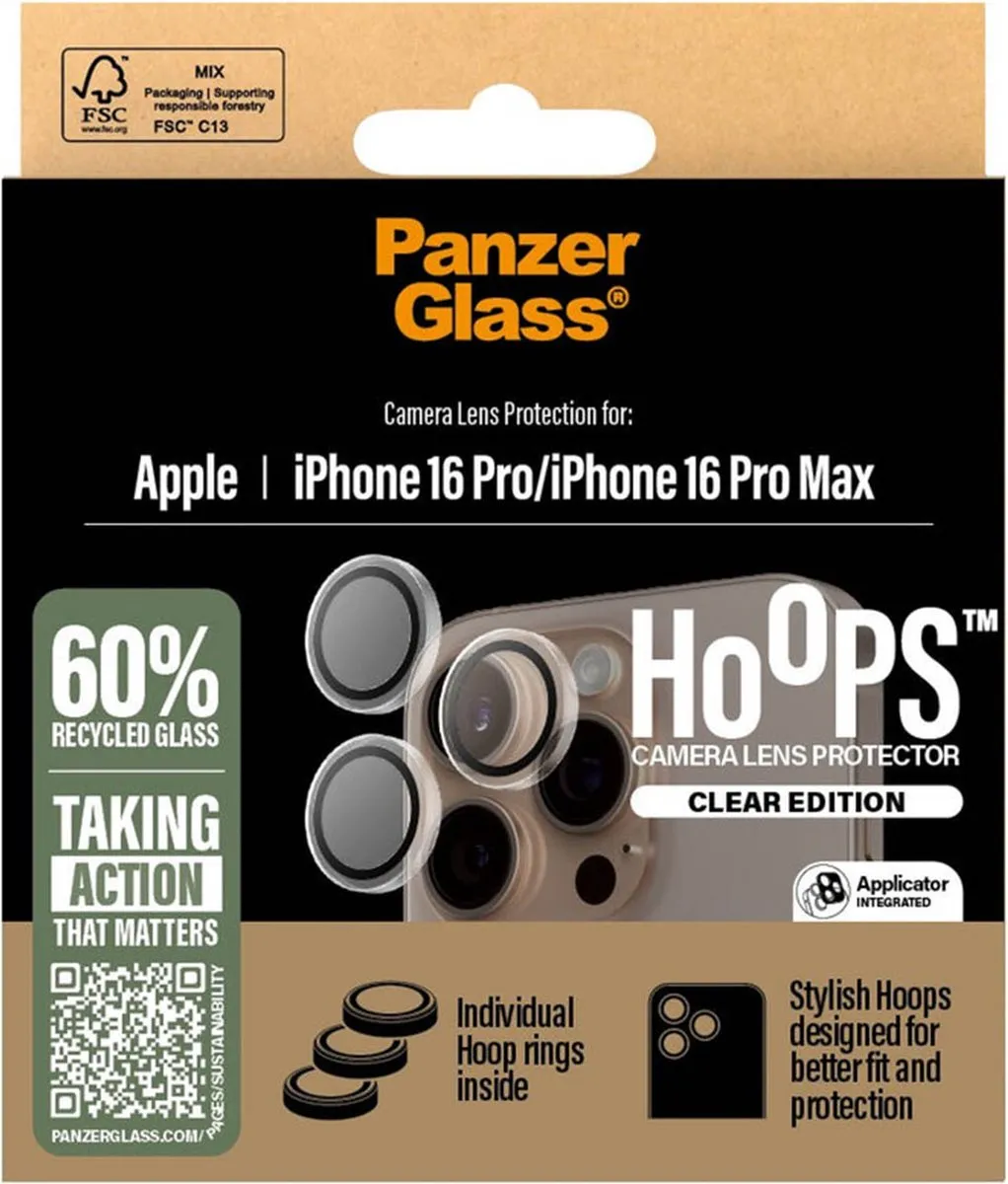 PanzerGlass Hoops iPhone 16 Pro Camera Lens Protector - 1 Stuk