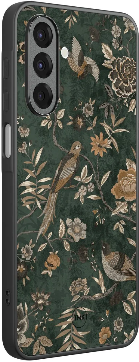 Casevibes Hoesje Samsung Galaxy A26 Khaki Golden Flowers - Groen