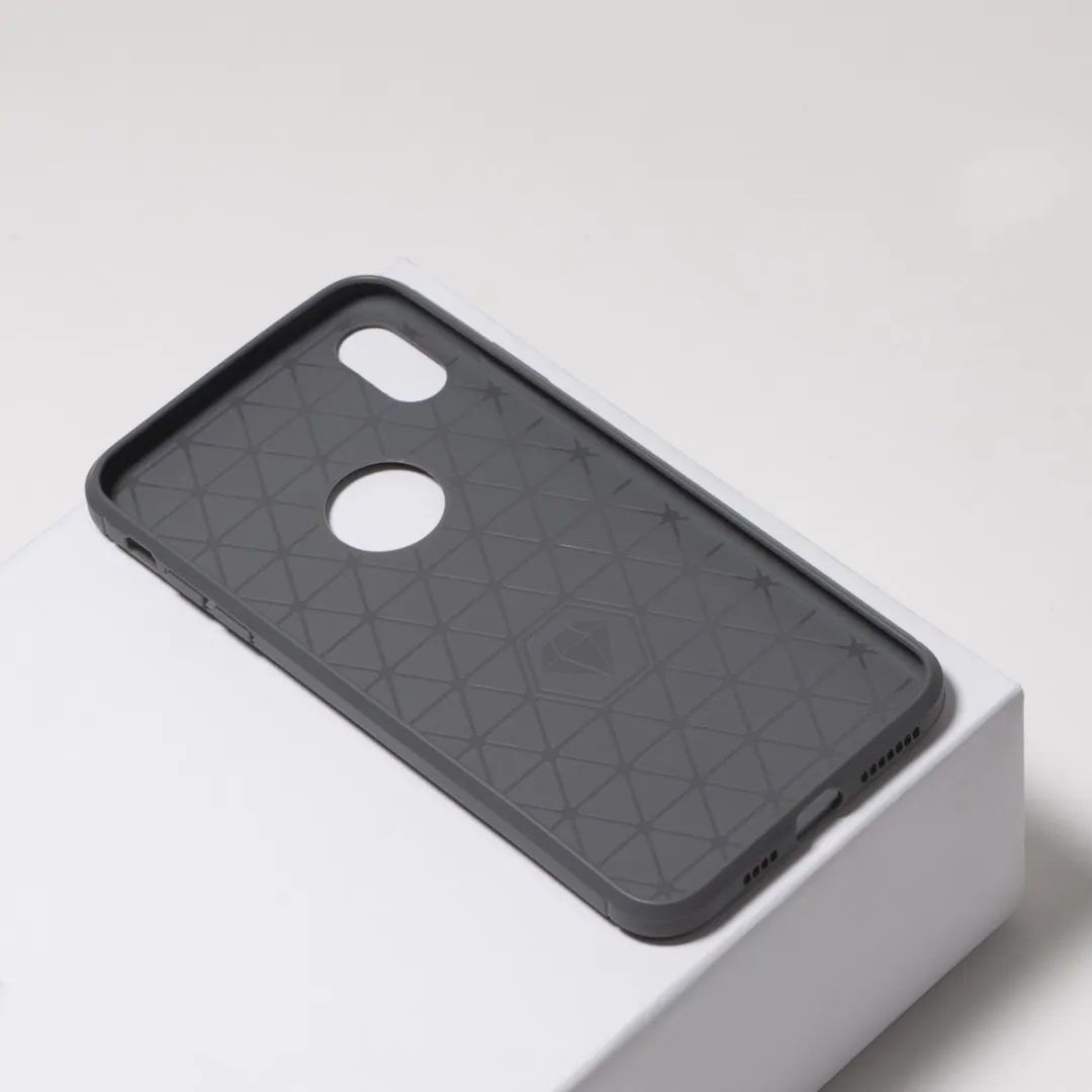 BMAX Carbon iPhone Xs Max Hoesje - Grijs