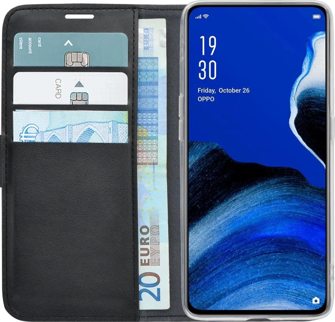 Azuri Walletcase Oppo Reno 2 - Magneetsluiting - 3 Pasjes - Zwart