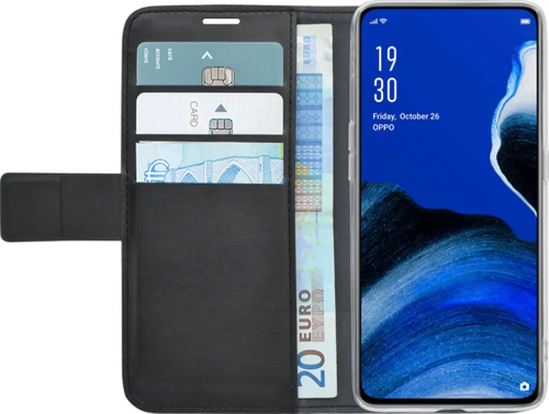 Azuri Walletcase Oppo Reno 2 - Magneetsluiting - 3 Pasjes - Zwart - afbeelding 6 van 6