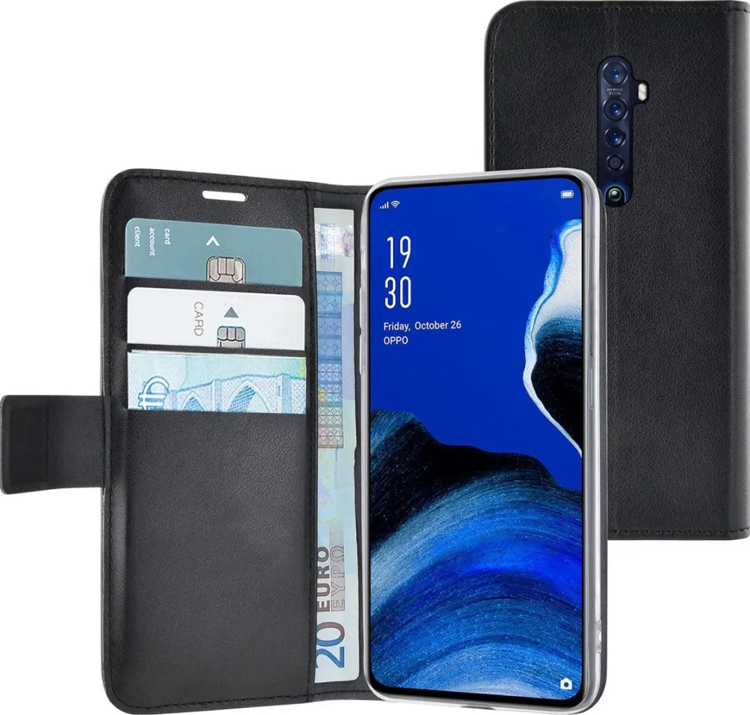 Azuri Walletcase Oppo Reno 2 - Magneetsluiting - 3 Pasjes - Zwart