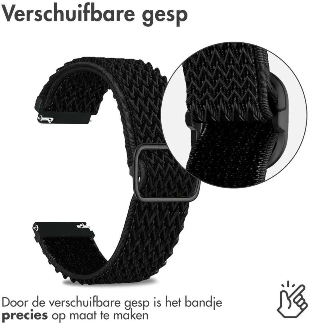 Imoshion Elastisch Nylonbandje 18mm - Smartwatch - Zwart
