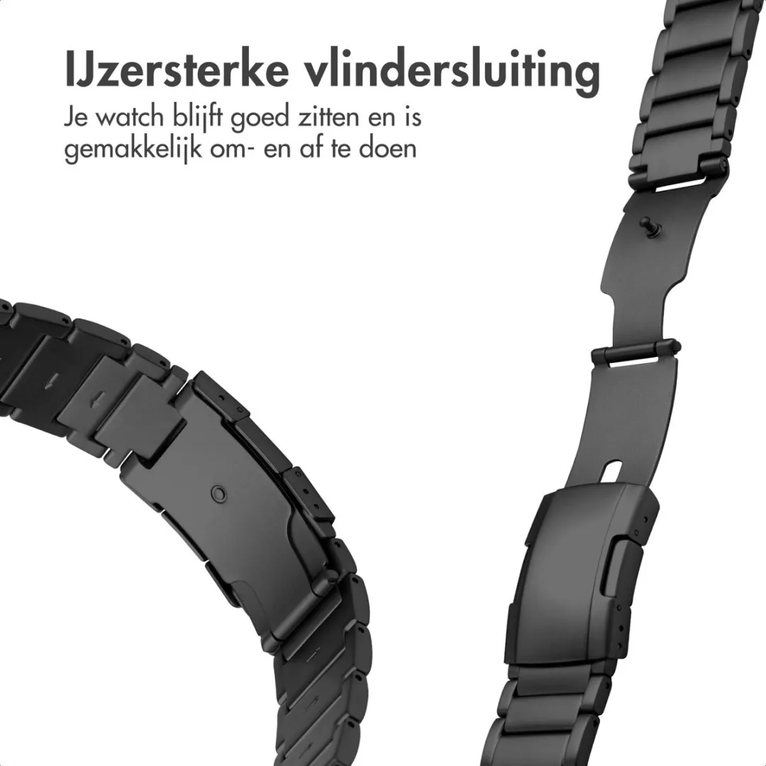 Accezz Titanium Mat Bandje 22mm - Garmin Forerunner 970 - Zwart