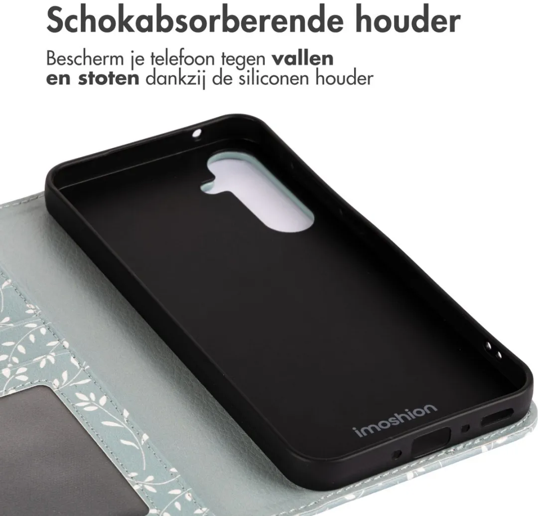 Imoshion Galaxy A35 Hoesje Smoke Green Flowers - 3 Pasjes