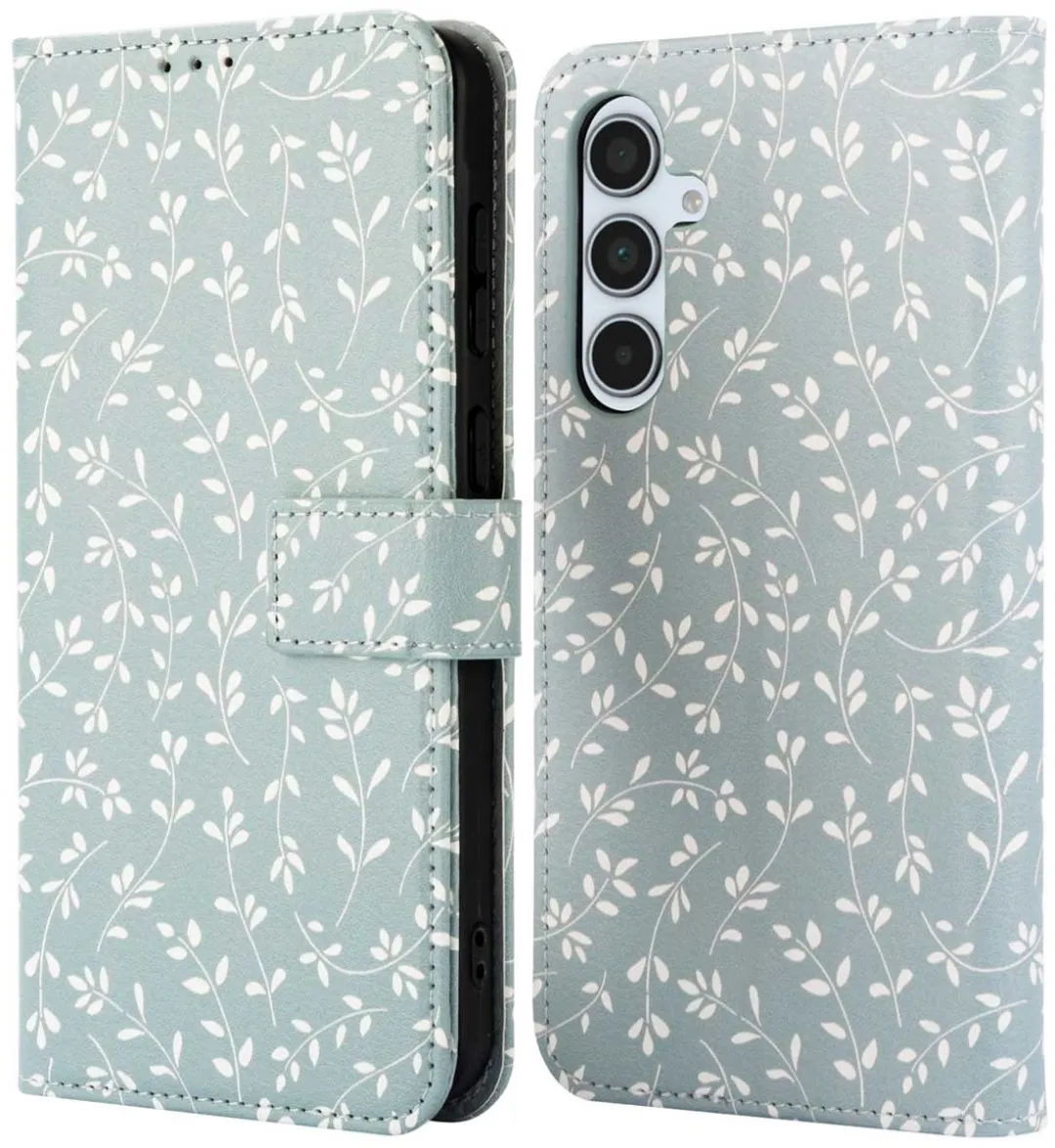 Imoshion Galaxy A35 Hoesje Smoke Green Flowers