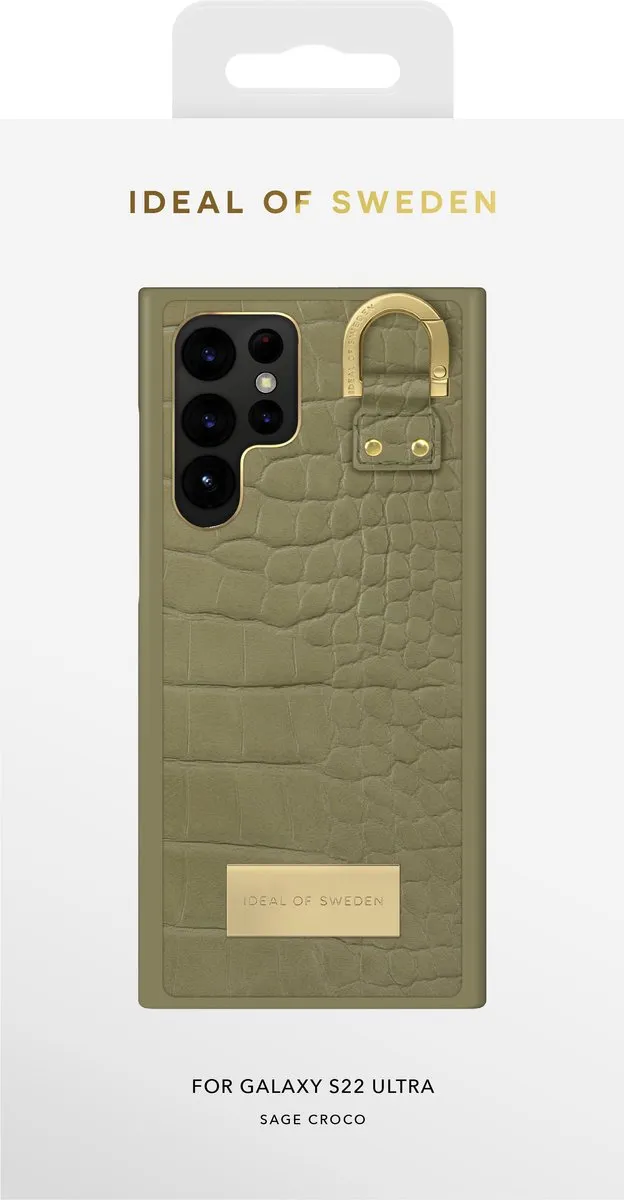 iDeal of Sweden Fashion Case Atelier Samsung Galaxy S22 Ultra Sage Croco - afbeelding 2 van 5