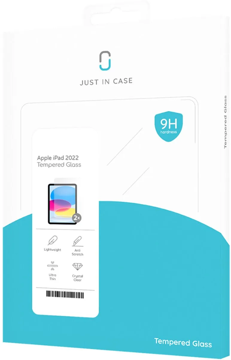Just in Case Cazy Screenprotector iPad 10/11 Glas - 2 Stuks Transparant - afbeelding 6 van 6