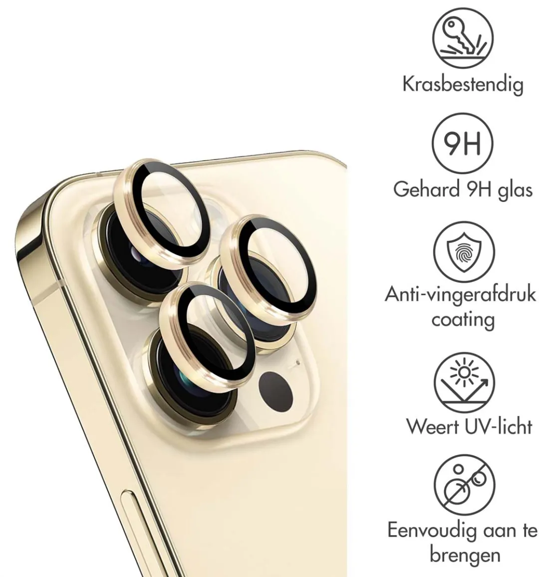 Imoshion Camera Lens Protector iPhone 14 Pro Max - 2 Stuks - Goud