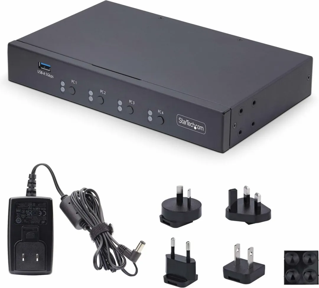 Startech P4A20132-KM-Switch USB KVM-switch 4 poorten - Zwart