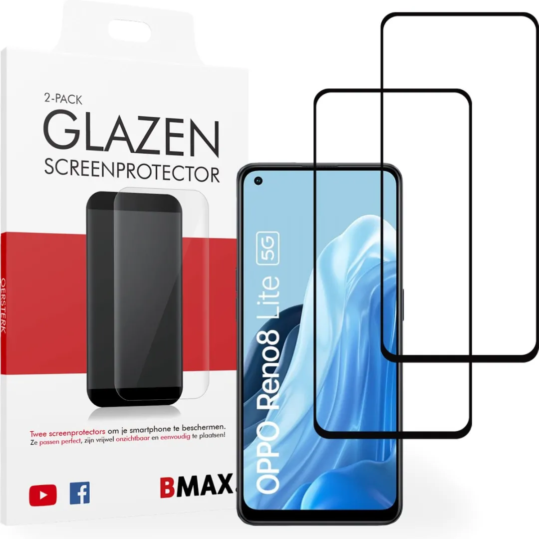 BMAX Geschikt voor OPPO Reno 8 Lite Screenprotector 2 Stuks
