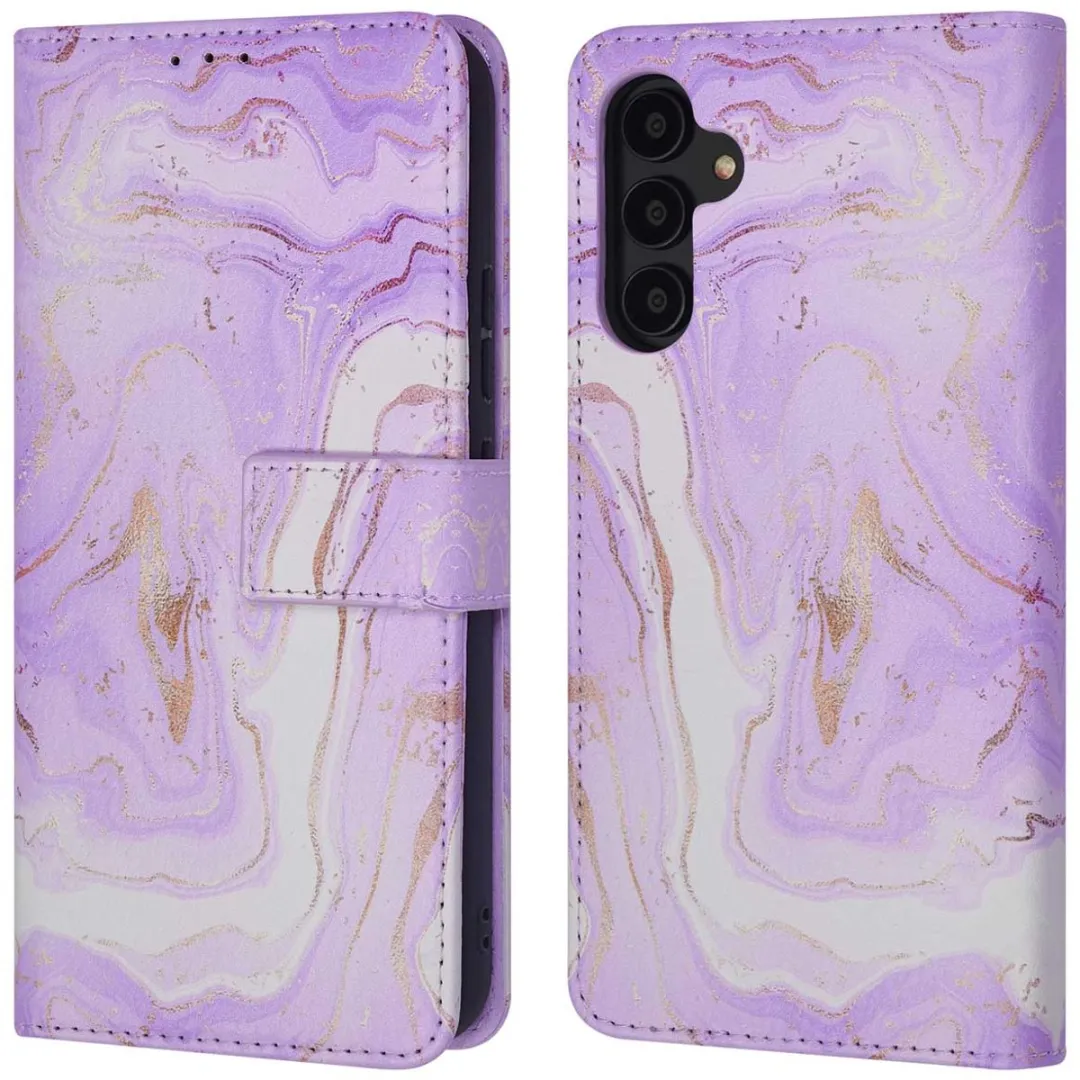 Imoshion Galaxy A54 Hoesje Purple Marble - 3 Pasjes
