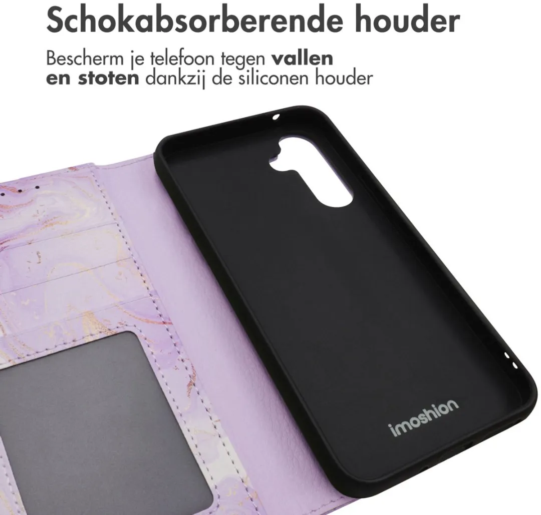 Imoshion Galaxy A54 Hoesje Purple Marble - 3 Pasjes - afbeelding 6 van 6