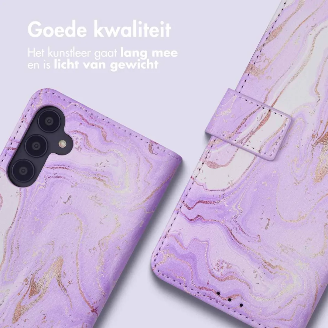Imoshion Galaxy A54 Hoesje Purple Marble - 3 Pasjes