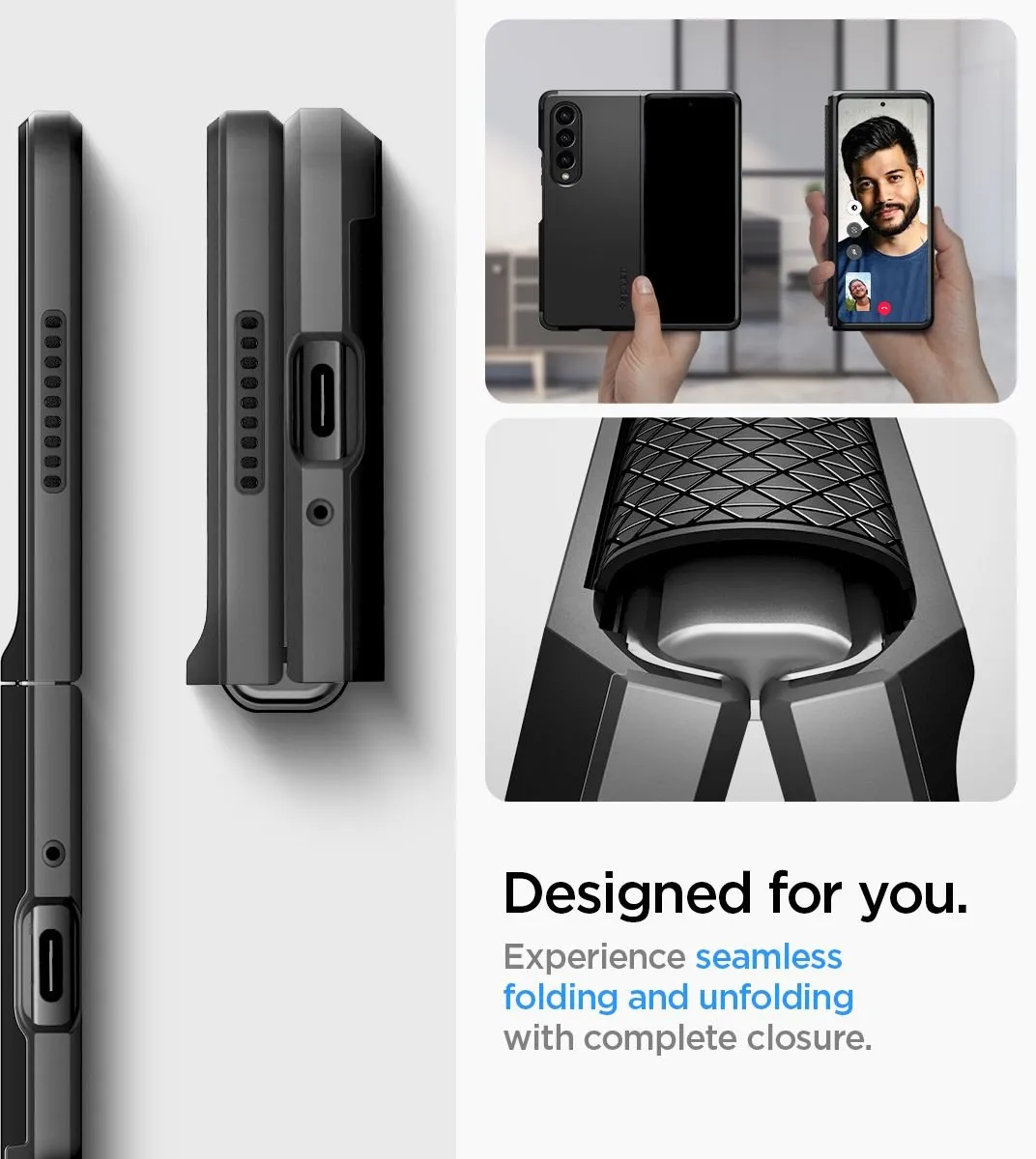 Spigen Tough Armor ACS05105 Hoesje - Samsung Galaxy Z Fold 4 - Zwart