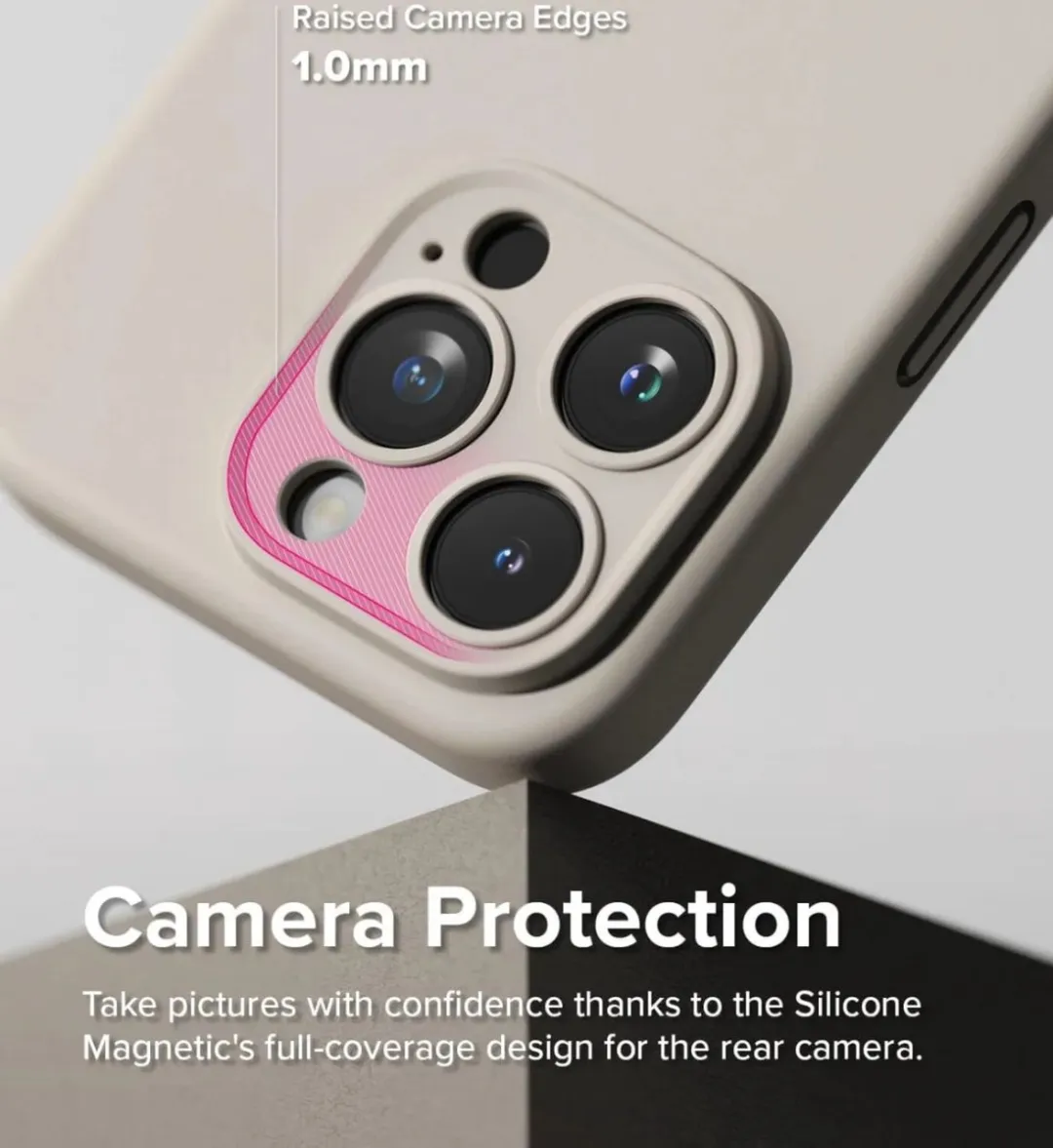 Ringke Silicone Hoesje iPhone 15 Pro Max - MagSafe - Beige