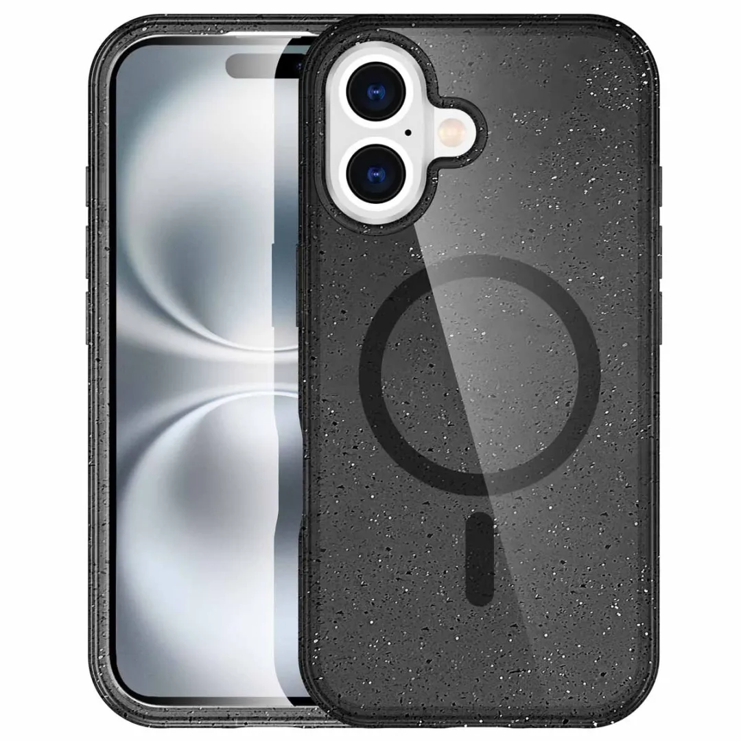 Imoshion Hoesje iPhone 16 Sparkle Glitter Zwart - MagSafe