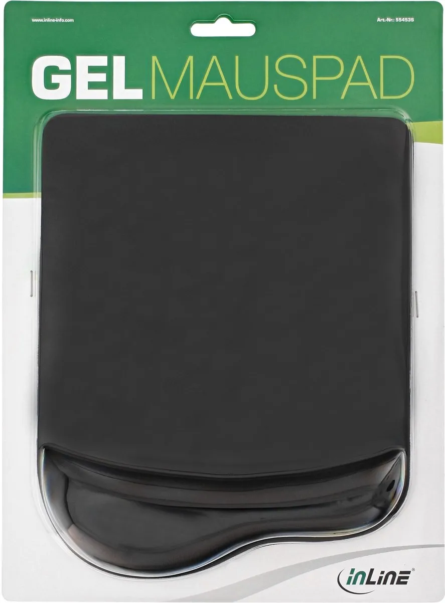 InLine Premium Muismat met Polsondersteuner 55453S - Zwart