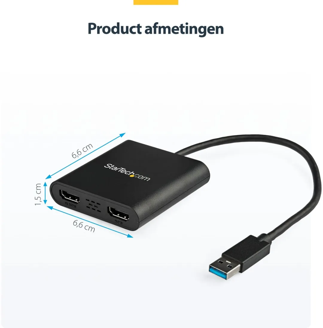 Startech USB32HD2 USB-Dock - Zwart