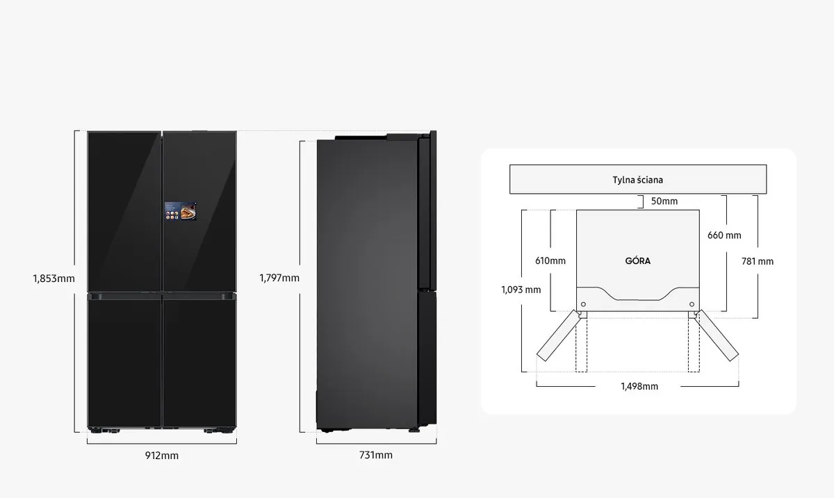 Samsung RM90F67CECO AI Side by Side No Frost Koelkast 654L - Zwart