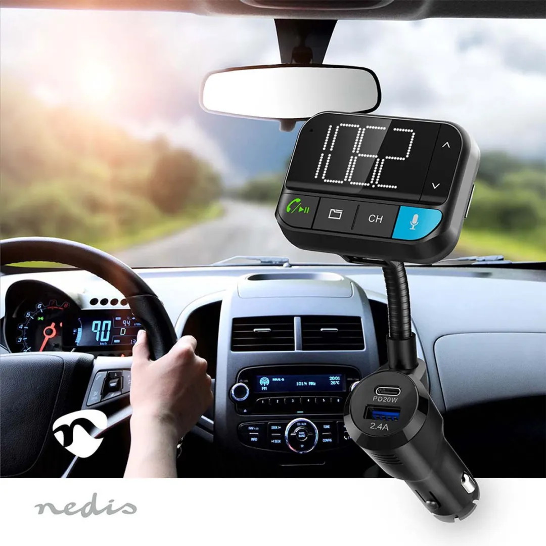 Nedis FM-Audiotransmitter Auto - Zwanenhals - Handenvrij - 2.00" - Zwart