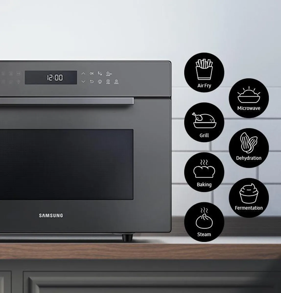 Samsung MC35R8058CG Combi-magnetron 900W - Lichtgrijs