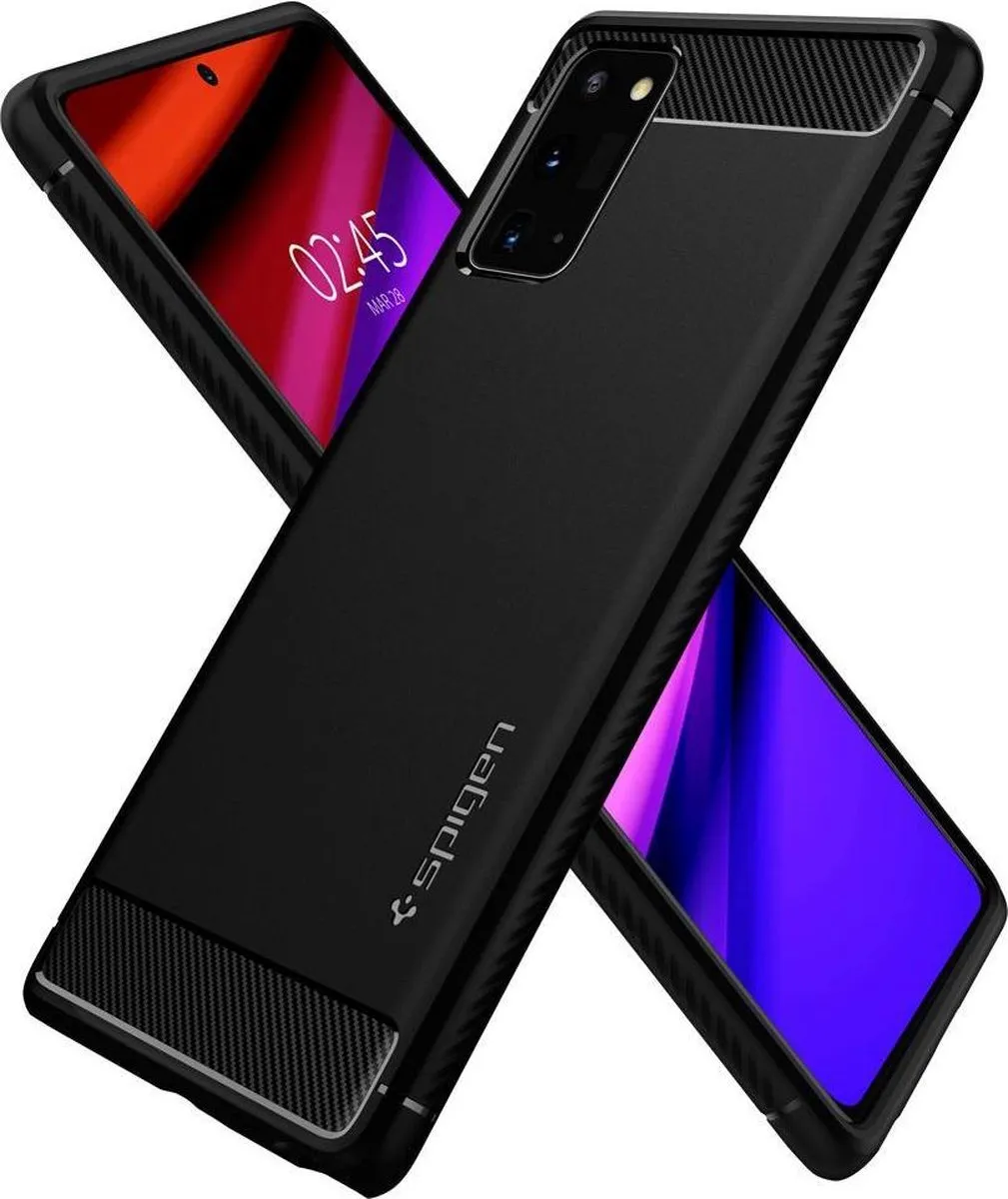 Spigen Rugged Armor ACS01417 Hoesje - Samsung Galaxy Note20 - Zwart