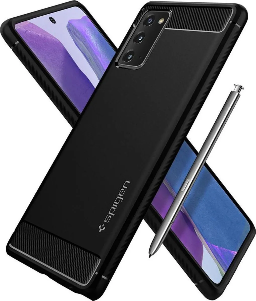 Spigen Rugged Armor ACS01417 Hoesje - Samsung Galaxy Note20 - Zwart