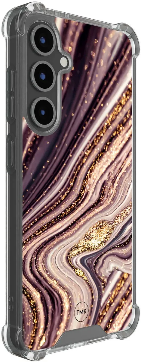Casevibes S/S25FE/S/026 Hoesje Samsung Galaxy S25 FE - Roze/Goud Marmer