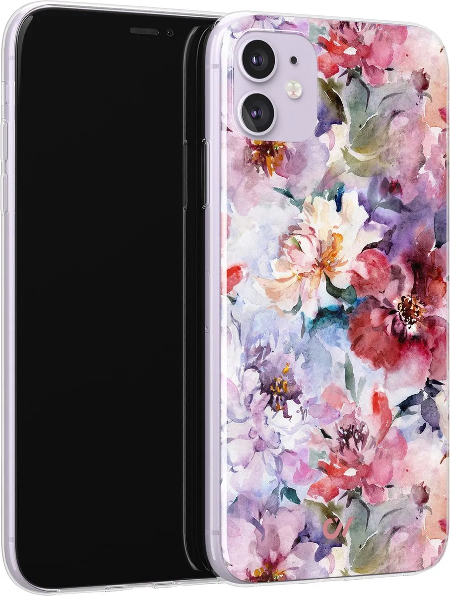 Casevibes Hoesje iPhone 11 Bloemen Acryl - Roze
