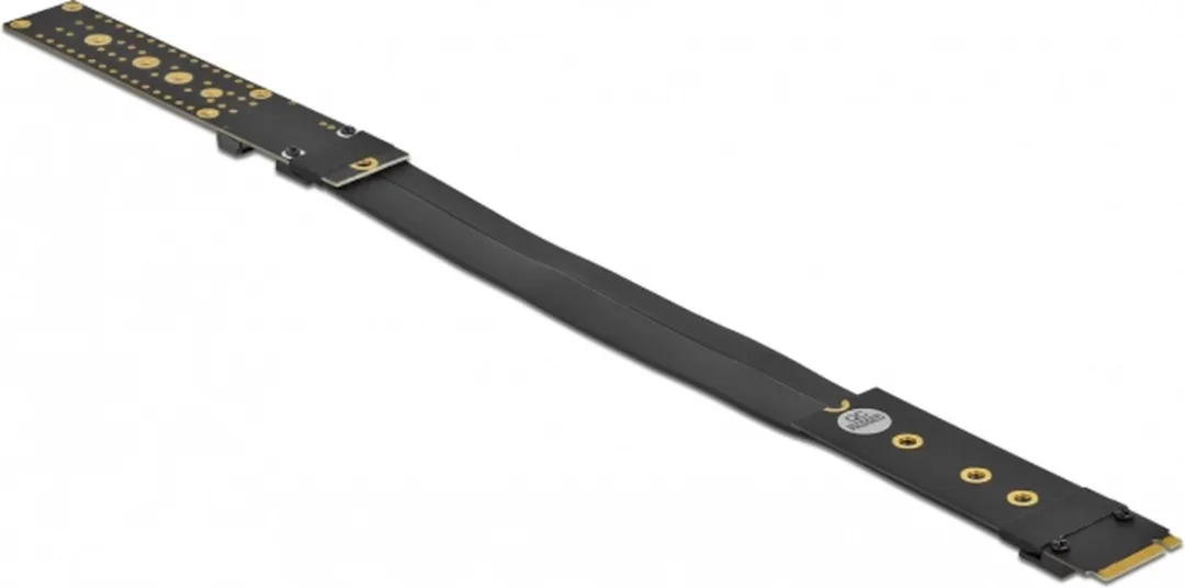Delock M.2 Key M NVMe Riser Card - 20cm Kabel - Zwart