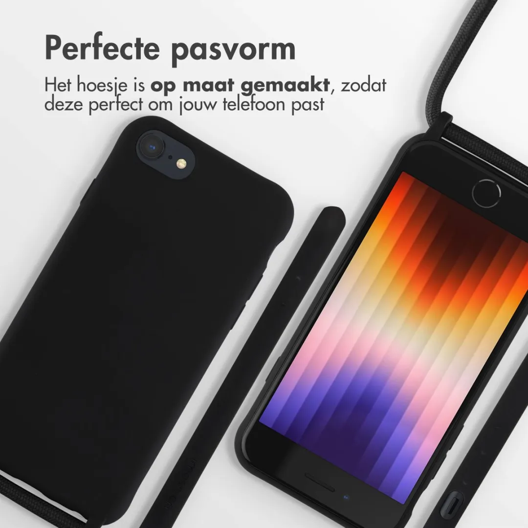 Imoshion Hoesje iPhone SE/8/7 - Siliconen met koord - Zwart - afbeelding 6 van 6