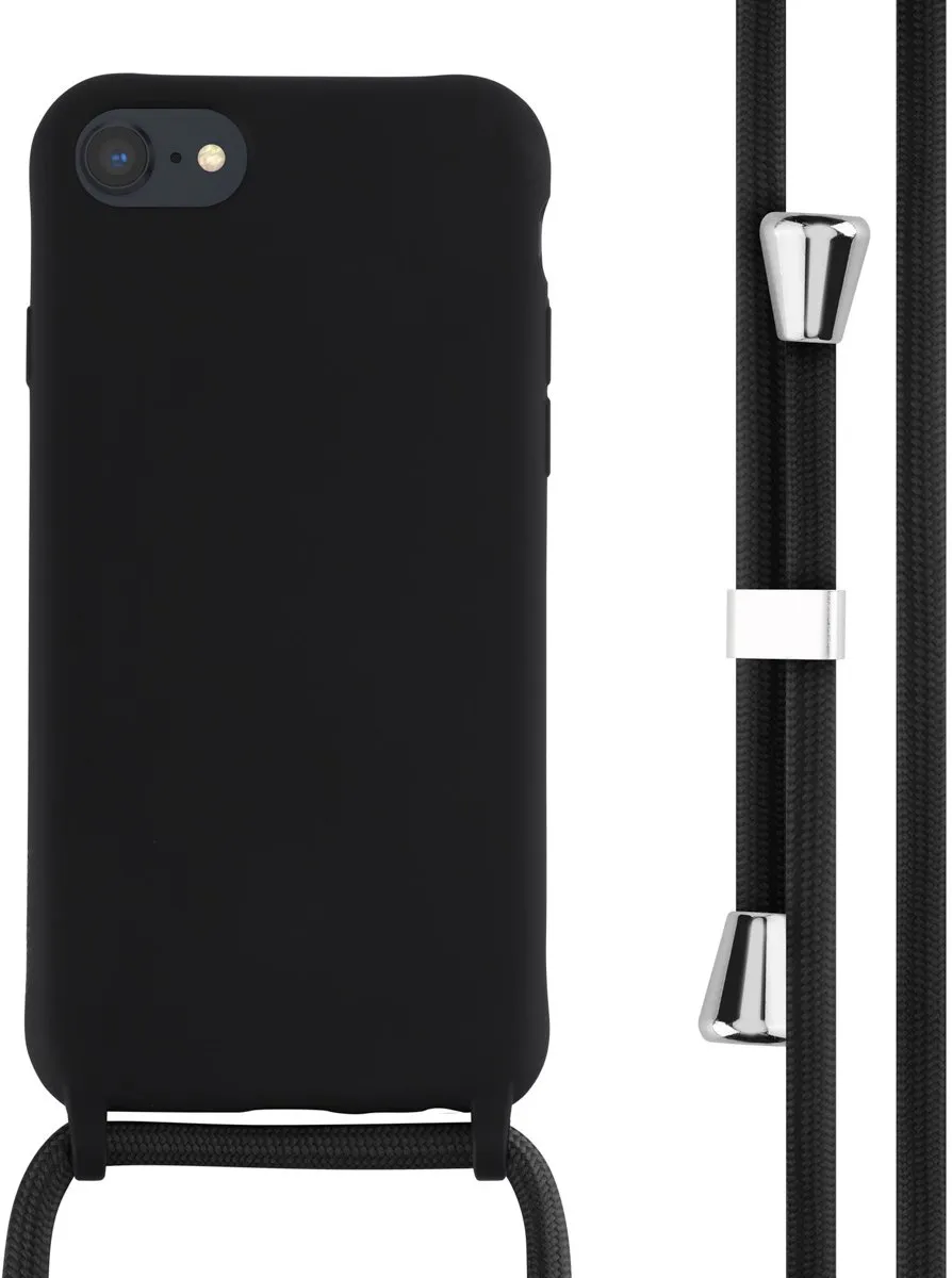 Imoshion Hoesje iPhone SE/8/7 - Siliconen met koord - Zwart