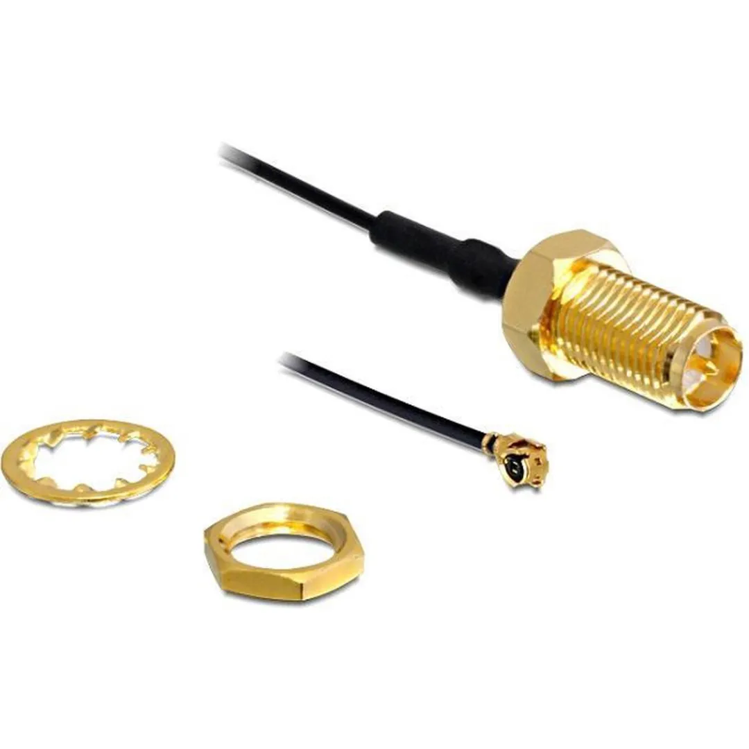 Delock WLAN naar SMA Reverse Kabel 0.5m - Zwart - afbeelding 3 van 3