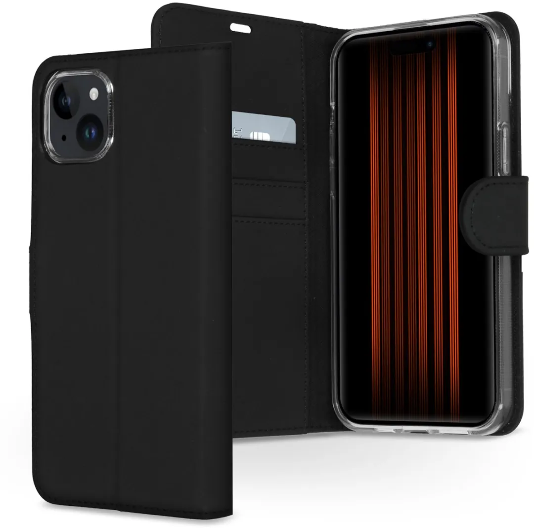 Accezz Hoesje iPhone 15 Plus - Wallet Softcase - 3 Pasjes - Zwart
