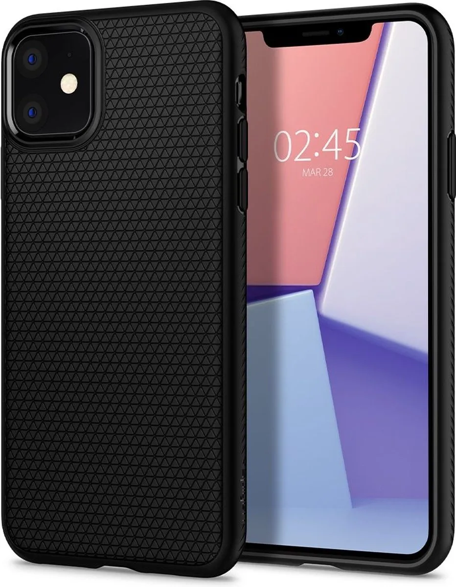 Spigen Liquid Air iPhone 11 Hoes - Matte Black