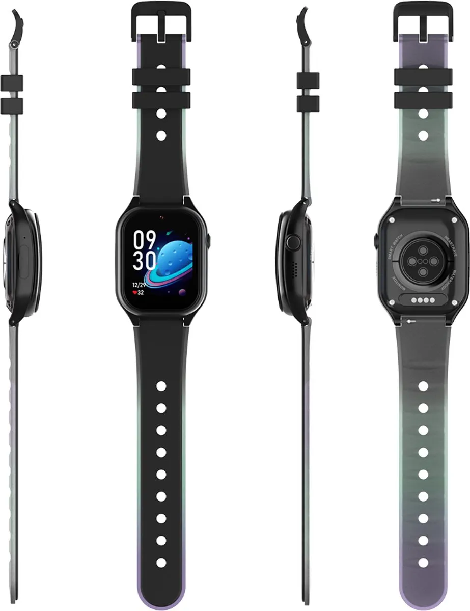 GPSHorlogeKids Curve Smartwatch - 4G Videobellen - Zwart