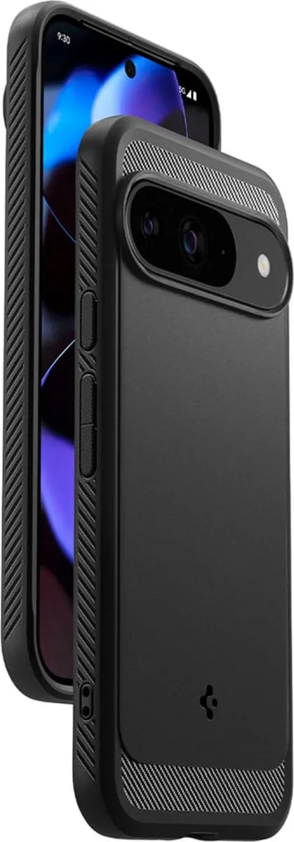 Spigen Rugged Armor ACS07685 Hoesje - Google Pixel 9/9 Pro - Zwart