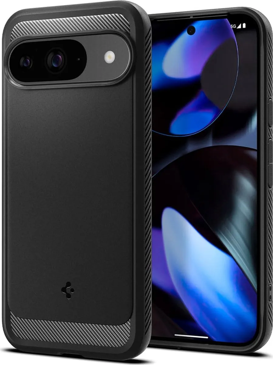 Spigen Rugged Armor ACS07685 Hoesje - Google Pixel 9/9 Pro - Zwart